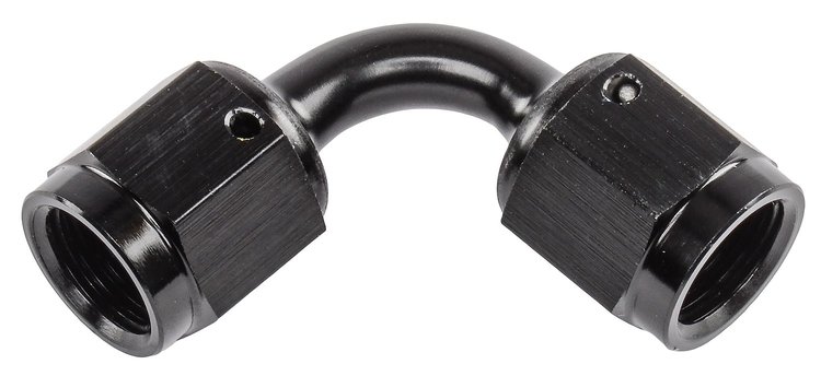 Black -4 AN 90 degree Swivel Coupler