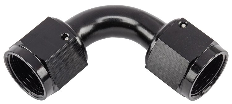 Black -8 AN 90 degree Swivel Coupler