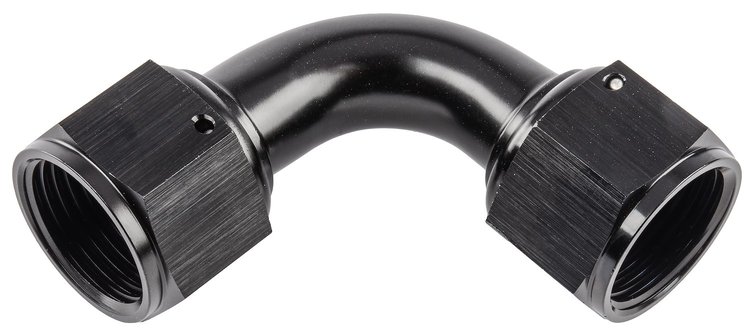 Black -12 AN 90 degree Swivel Coupler