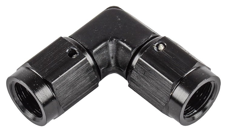 Black -3 AN 90 degree Swivel Coupler