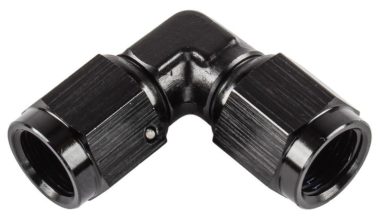 Black -4 AN 90 degree Swivel Coupler
