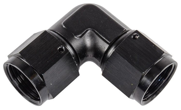 Black -10 AN 90 degree Swivel Coupler Low Profile