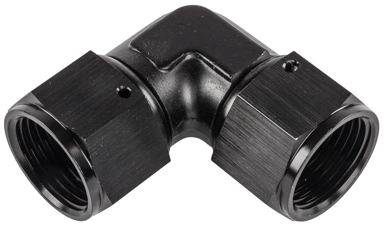 Black -12 AN 90 degree Swivel Coupler Low Profile