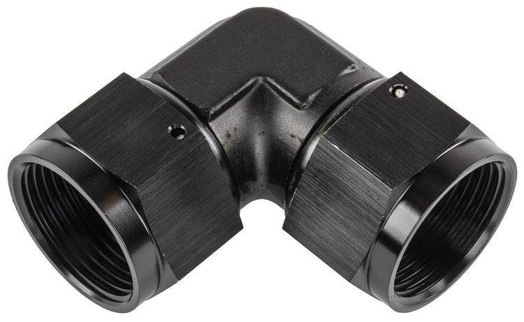 Black -16 AN 90 degree Swivel Coupler Low Profile