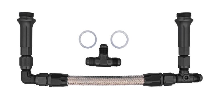 Dual Feed Fuel Line Kit for Holley 4150 Carburetors [-8 AN, Black]