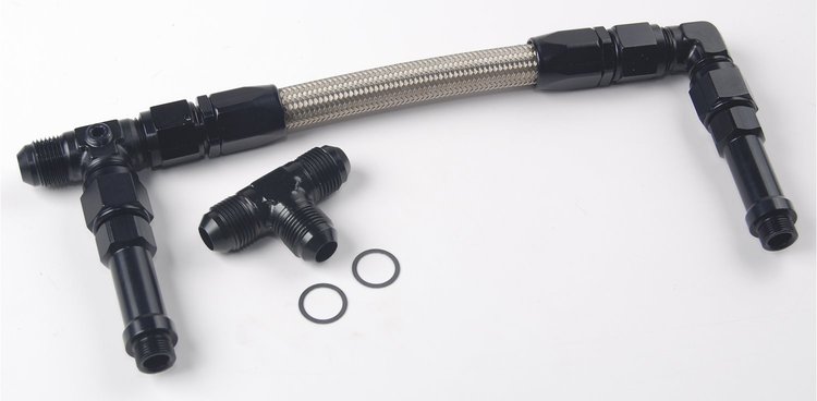 Dual Feed Fuel Line (Fuel Log) Kit for Demon Standard Carburetors [-8 AN]