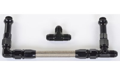 Dual Feed Fuel Line (Fuel Log) Kit for Holley Ultra HP Aluminum 4150 Carburetors [-8 AN, Black]