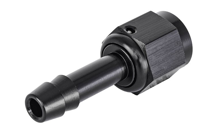 AN to Straight Hose Barb Adapter Fitting [-4 AN Female to 1/4 in. I.D. Hose, Black]