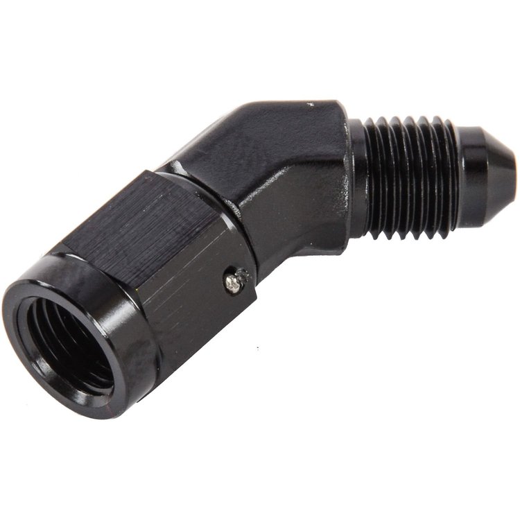 AN Female to AN Male 45-Degree Union [-3 AN Female Swivel to -3 AN Male, Black]
