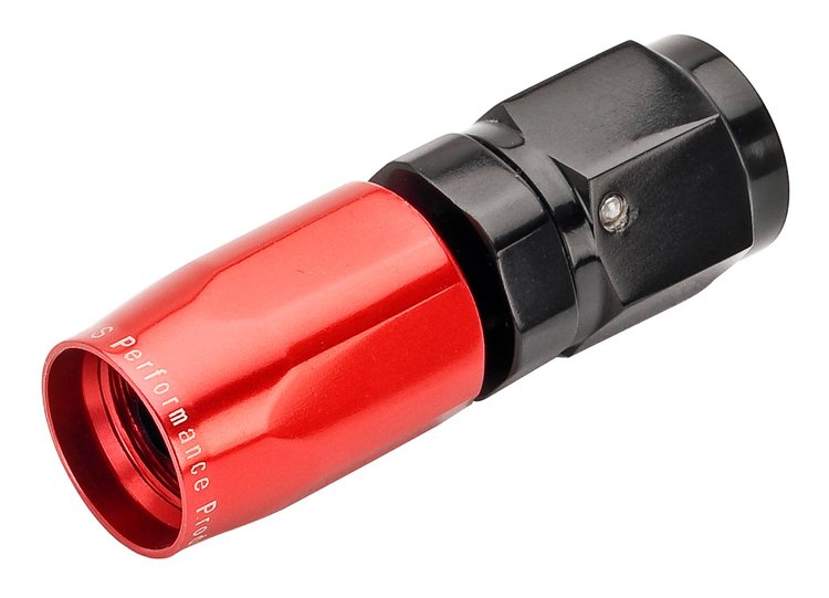Red/Black Straight Max Flow Hose End -4AN