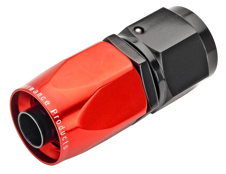 Red/Black Straight Max Flow Hose End -8AN