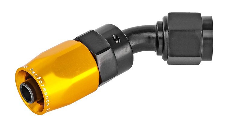 45° Max Flow Swivel Hose End -6AN