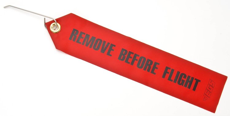 "Remove Before Flight" Tag with Lock Pin Red