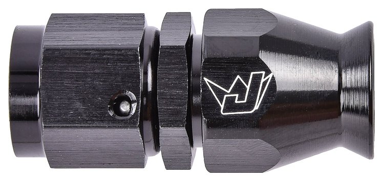 AN Straight PTFE Hose End Fitting [-6 AN Female to -6 AN PTFE Hose, Black Anodized Aluminum]