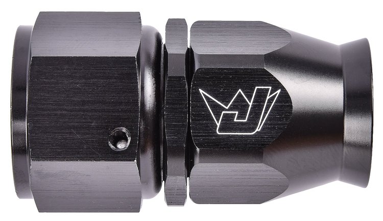 AN Straight PTFE Hose End Fitting [-12 AN Female to -12 AN PTFE Hose, Black Anodized Aluminum]