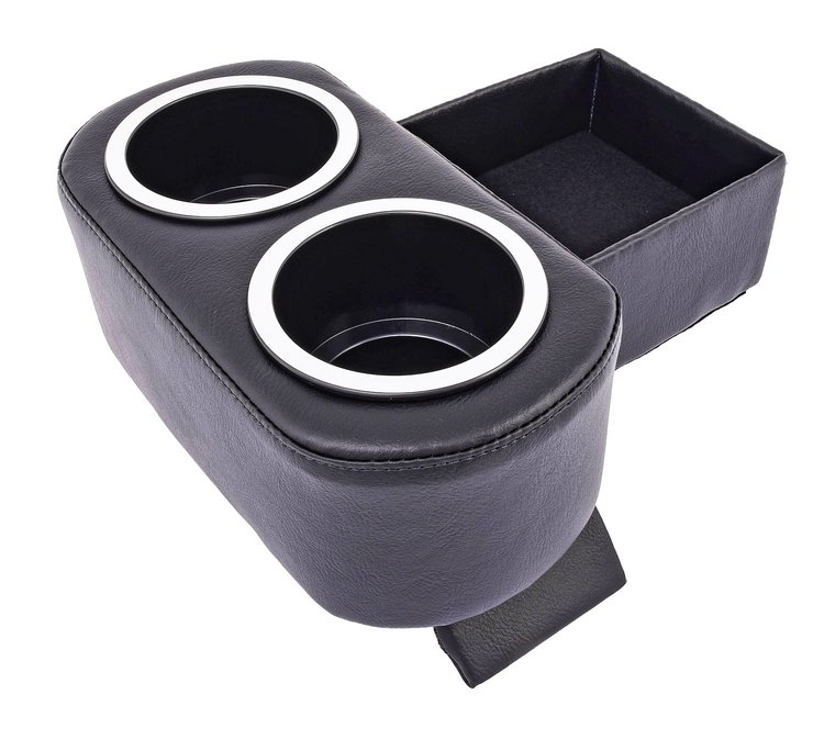 Hot Rod Floor Console For Limited Floor Space Vehicles [Black, Cup Holders]