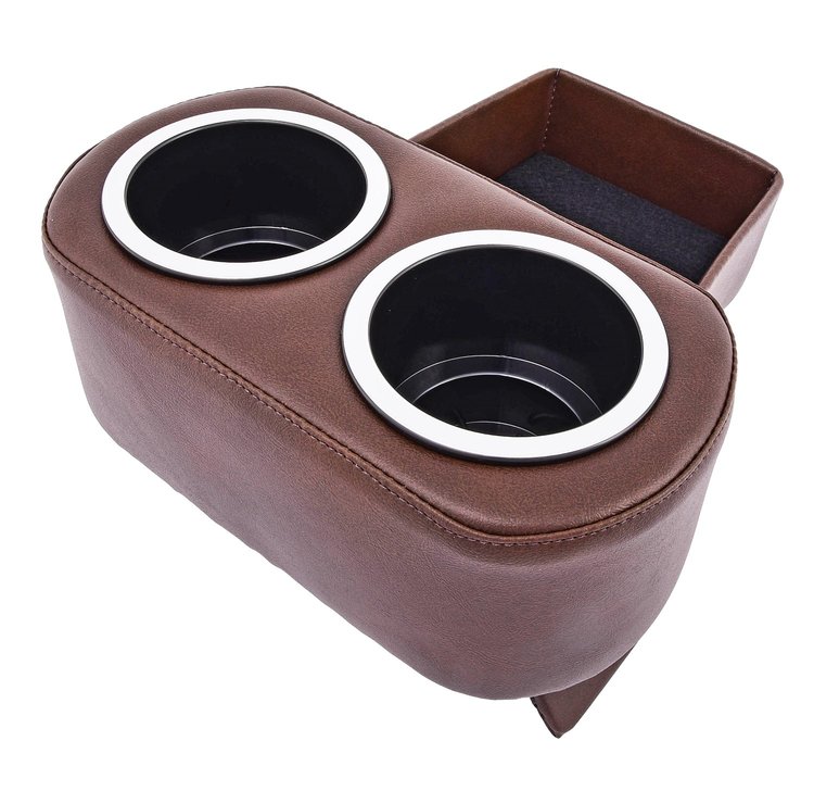 Hot Rod Floor Console For Limited Floor Space Vehicles [Dark Brown, Cup Holders]