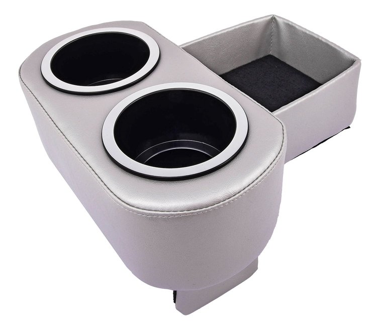 Hot Rod Floor Console For Limited Floor Space Vehicles [Silver, Cup Holders]