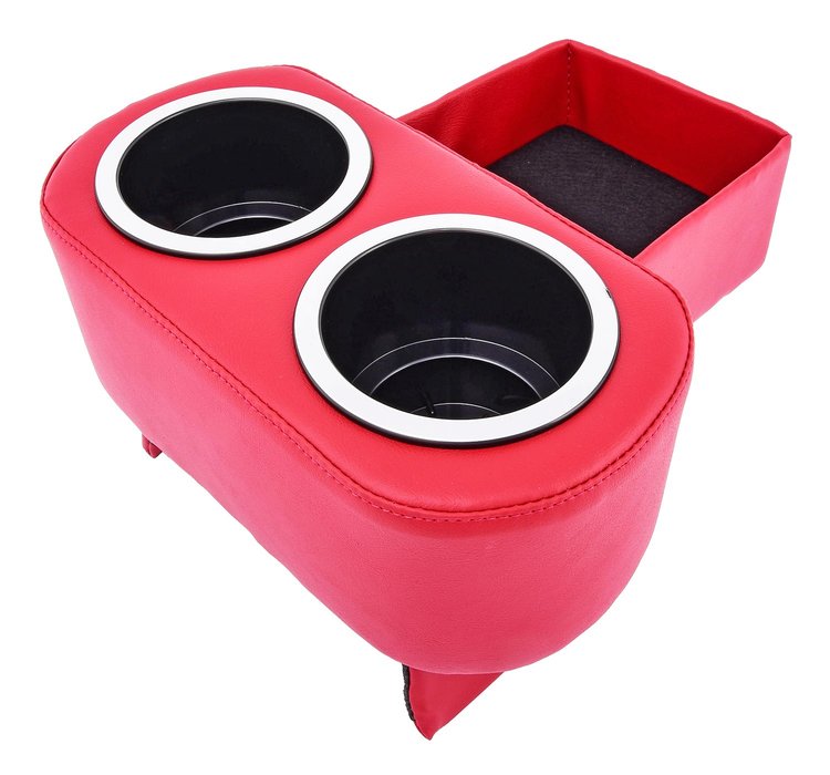 Hot Rod Floor Console For Limited Floor Space Vehicles [Red, Cup Holders]
