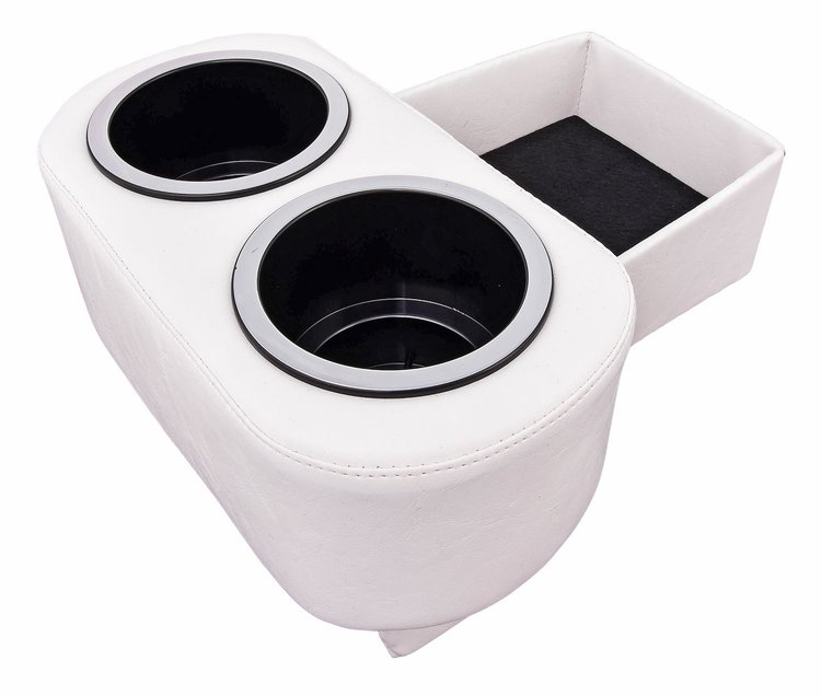 Hot Rod Floor Console For Limited Floor Space Vehicles [White, Cup Holders]