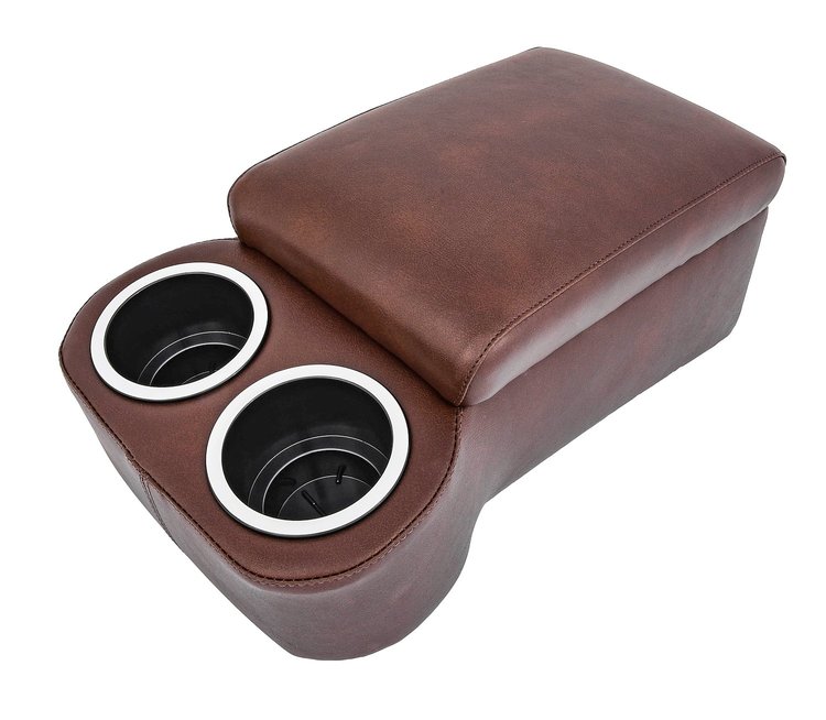 Bench Seat Cruiser Console For Full-Depth Bench Seat Vehicles [Dark Brown, (2) Large Cup Holders]