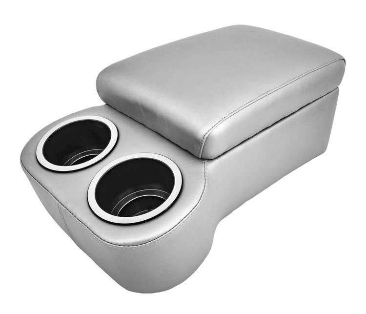 Bench Seat Cruiser Console For Full-Depth Bench Seat Vehicles [Silver, (2) Large Cup Holders]