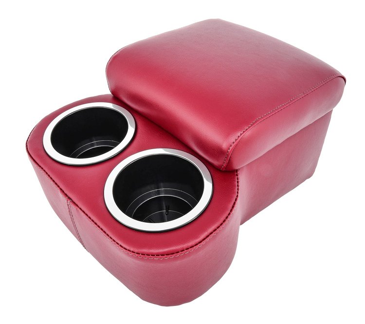 Shorty Bench Seat Cruiser Console For Limited-Depth Bench Seat Vehicles [Maroon, (2) Large Cup Holders]