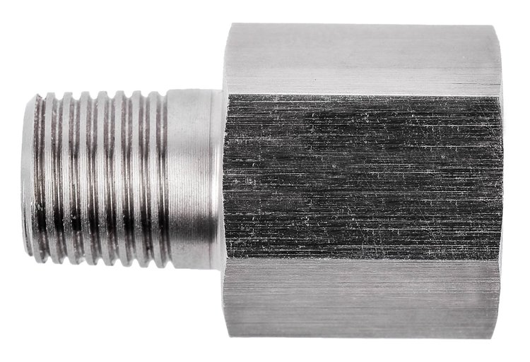 Metric BSPT to NPT Straight Adapter Fitting [1/8 Metric BSPT Male to 1/8 in. NPT Female, Stainless Steel]