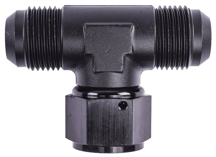 AN to AN Tee Adapter Fitting [-12 AN to Male to -12 AN Center Port]