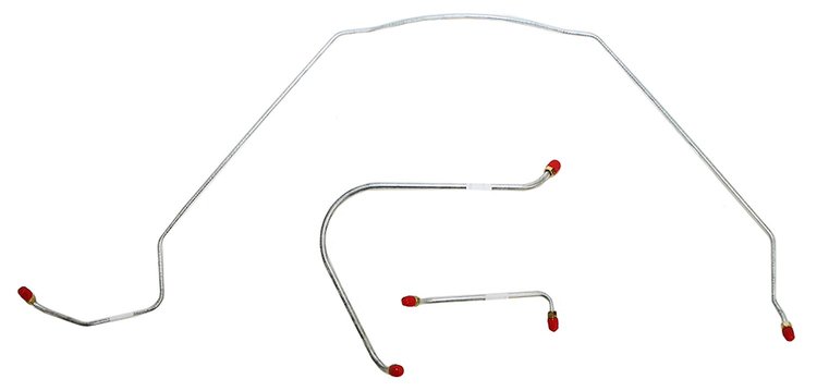 Front Brake Line Set for Select 1964-1965 Chevy Chevelle, El Camino, Malibu with Manual Drum Brakes [3-PC, Steel]