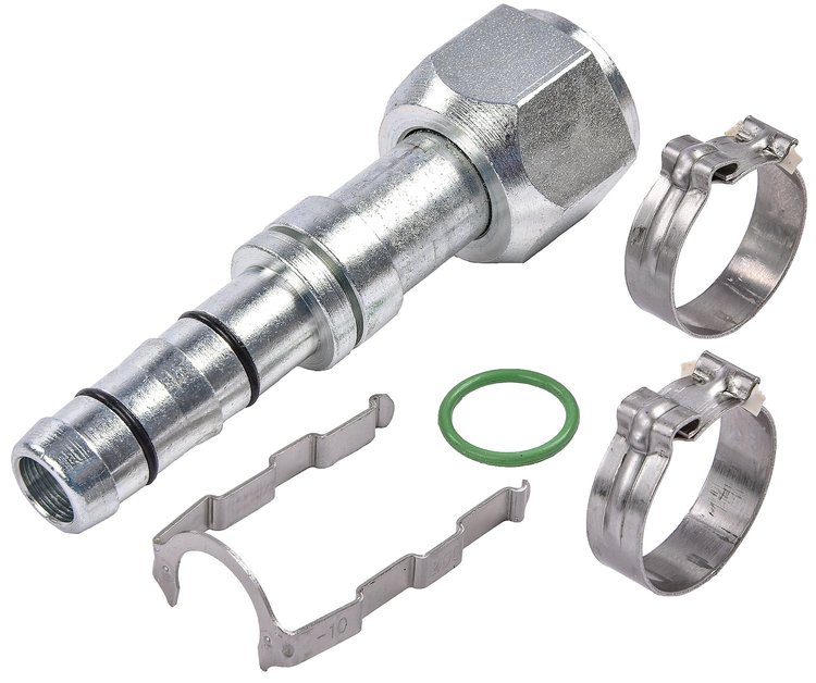 EZ Clip A/C Hose End Fitting Kit [-10 Hose Fitting, Straight]