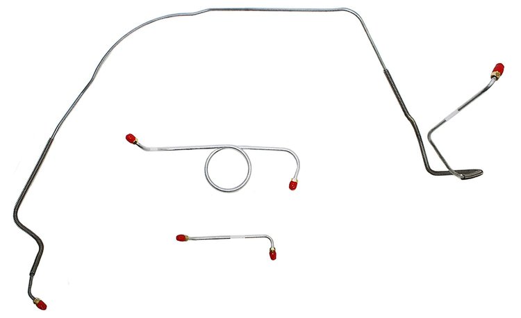 Front Brake Line Set for Select 1965-1966 Chevy Chevelle, El Camino, Malibu (SS Models) with Manual Drum Brakes [3-PC, Steel]