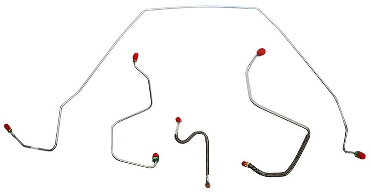 Front Brake Line Set for Select 1967 Chevy Chevelle, El Camino, Malibu with Manual Drum Brakes [4-PC, Stainless Steel]