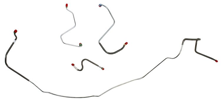 Front Brake Line Set for Select 1967 Chevy Chevelle, El Camino, Malibu (SS Models) with Manual Drum Brakes [4-PC, Steel]