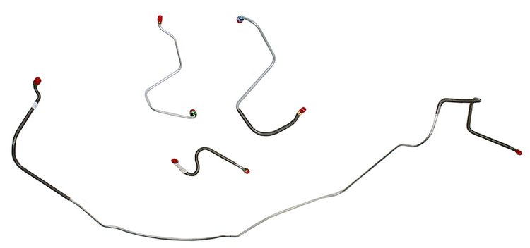 Front Brake Line Set for Select 1967 Chevy Chevelle, El Camino, Malibu (SS Models) w/Manual Drum [4-PC, Stainless Steel]