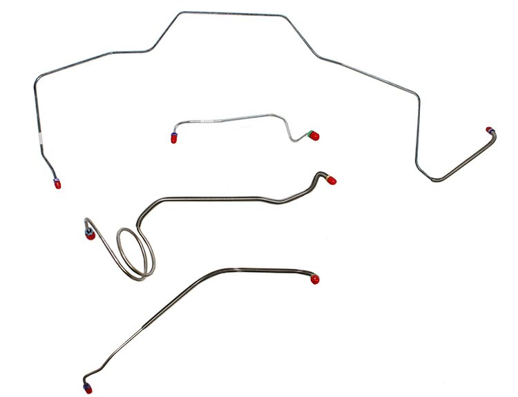 Front Brake Line Set for Select 1968 Chevy Chevelle, El Camino, Malibu w/Manual Drum [4-PC, Steel]