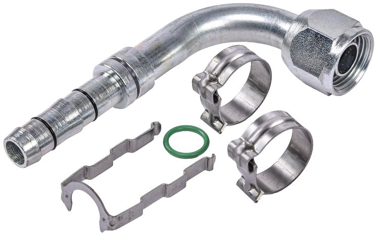 EZ Clip A/C Hose End Fitting Kit [-8 Hose Fitting, 90 degree]