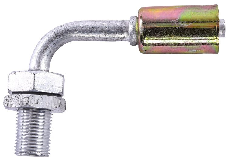 Air Conditioning Hose End [-6 AN 90 Degree Bulkhead Beadlock]