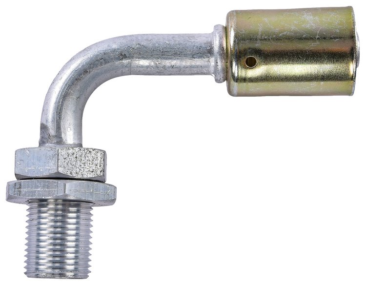 Air Conditioning Hose End [-8 AN 90 Degree Bulkhead Beadlock]