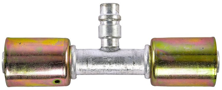 Air Conditioning Hose End [-10 AN Inline Splicer Beadlock with 134a Service Port]