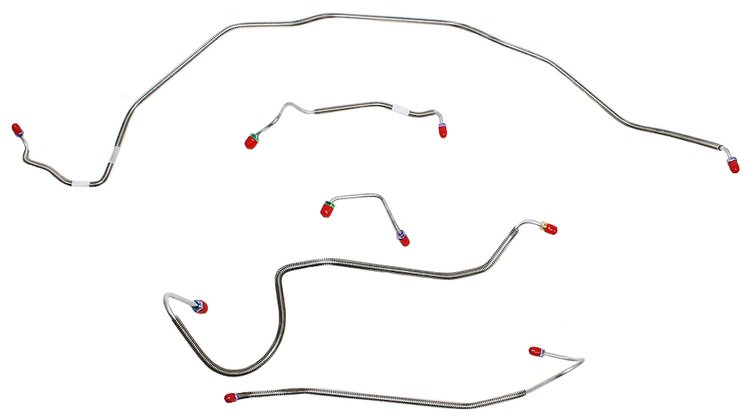 Front Brake Line Set for Select 1970 Chevy Chevelle, El Camino, Malibu w/Manual Disc [5-PC, Steel]