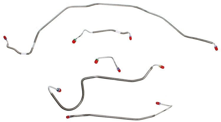 Front Brake Line Set for Select 1970 Chevy Chevelle, El Camino, Malibu (SS Models) w/Manual Disc [5-PC, Stainless Steel]