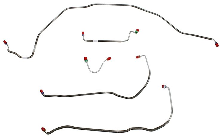 Front Brake Line Set for Select 1969 Chevy Chevelle, El Camino, Malibu w/Power Disc [5-PC, Stainless Steel]