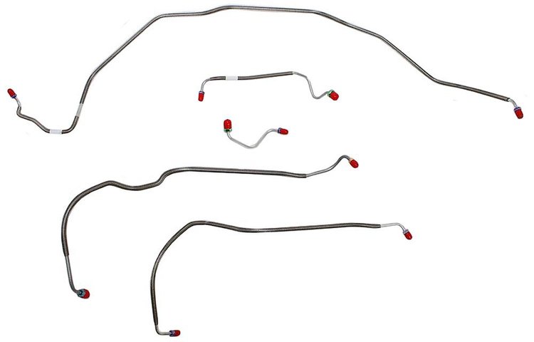 Front Brake Line Set for Select 1970 Chevy Chevelle, El Camino, Malibu w/Power Disc [5-PC, Steel]