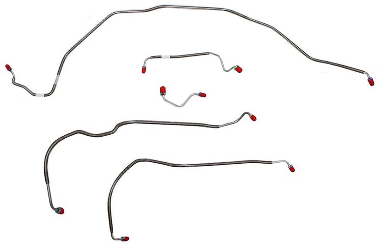 Front Brake Line Set for Select 1970 Chevy Chevelle, El Camino, Malibu w/Power Disc [5-PC, Stainless Steel]