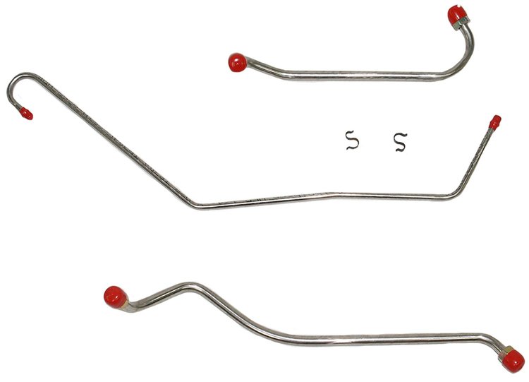 Fuel Line Kit, Fuel Pump to Carburetor for Select 1969 Chevrolet Models with 350 Quadra-Jet 4-bbl Engine [Steel]