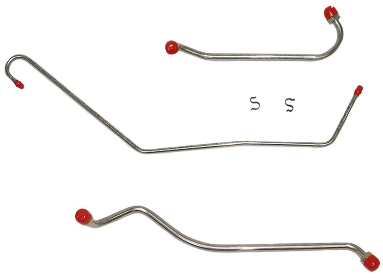 Fuel Line Kit, Fuel Pump to Carburetor for Select 1969 Chevrolet Models with 350 Quadra-Jet 4-bbl Engine [Stainless Steel]