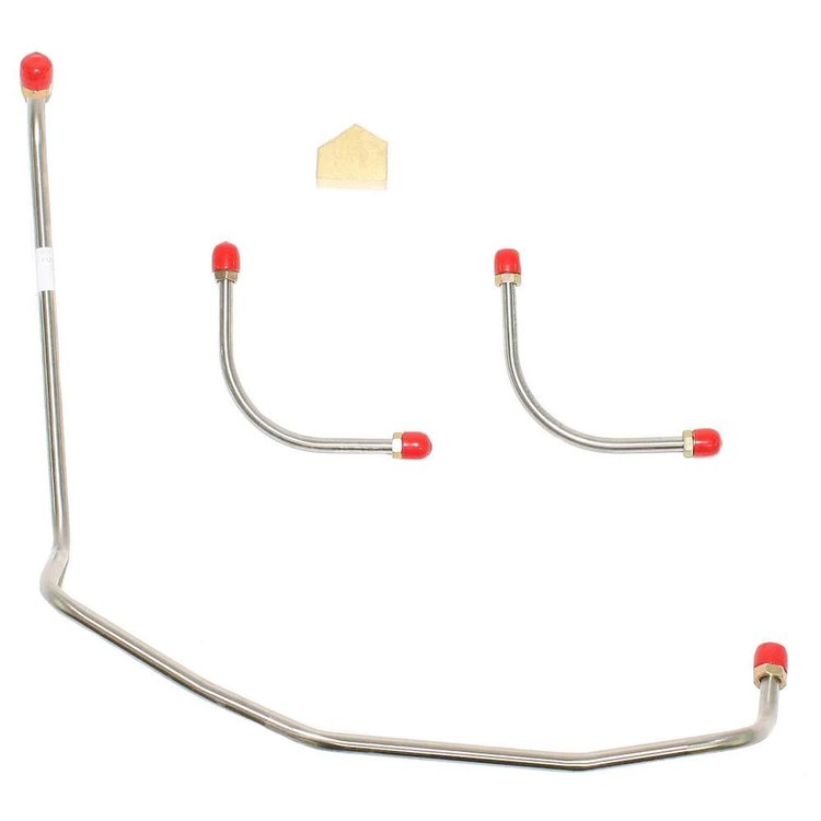 Fuel Line Kit, Fuel Pump to Carburetor for Select 1969 Chevrolet Models, 396 with Dual-Feed Holley 375 HP Engine [Steel]