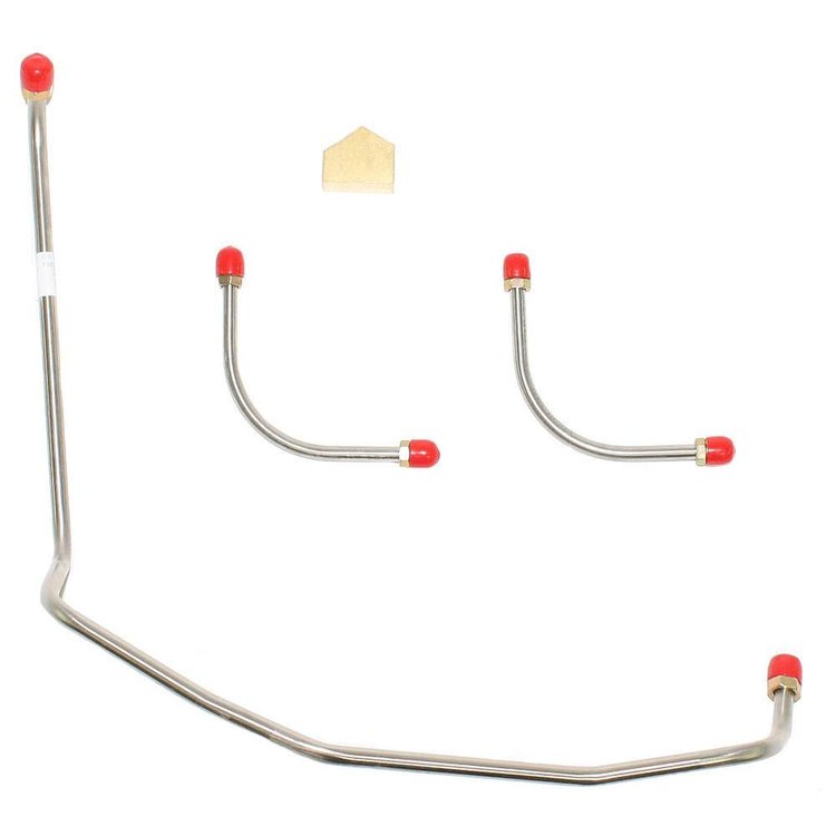 Fuel Line Kit, Fuel Pump to Carburetor for Select 1969 Chevrolet Models, 396 with Dual-Feed Holley 375 HP Engine [Stainless]