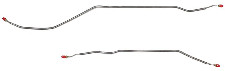 Rear Axle Brake Line Set for Select 1969-1973 Chevy Camaro, Nova with Rear Drum Brakes [2-PC, Stainless Steel]